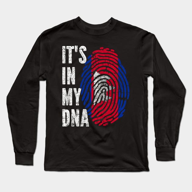 IT'S IN MY DNA Cambodia Flag Men Women Kids Long Sleeve T-Shirt by simonStufios